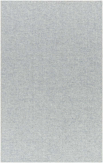 Close-up of the Mirit Area Rug showing a denim and light gray woven texture. Design-Rectangle-517