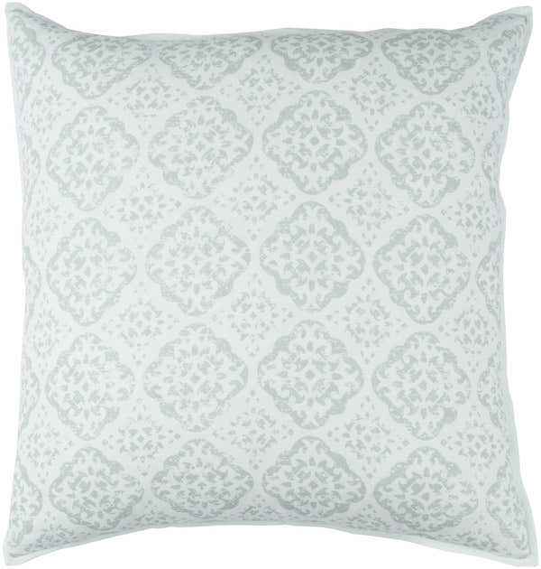Nanticoke Light Sage Floral Diamond Pattern Throw Pillow - Clearance