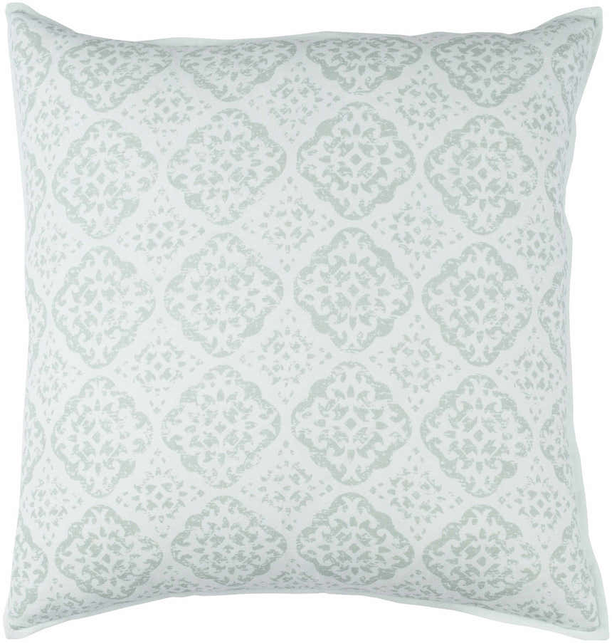 Nanticoke Light Sage Floral Diamond Pattern Throw Pillow - Clearance