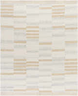 Close up of Max Handmade Becki Owens x LIVABLISS BOMX-2300 Area Rug. Cream, tan, and ivory geometric pattern. Hand-tufted wool. Design-Rectangle-810