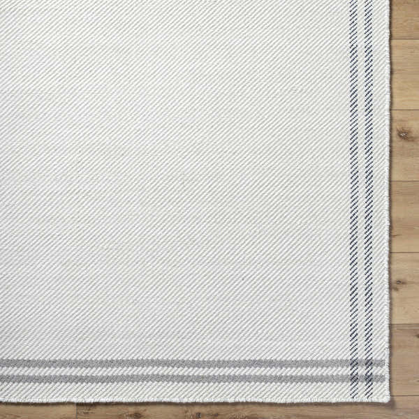 Sample Nimue Cream & Charcoal Bordered Area Rug - Clearance