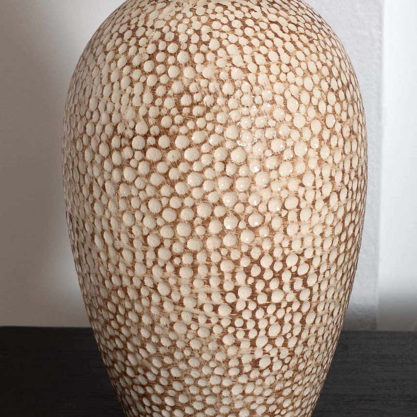 Napoles Beige Ceramic Textured Table Lamp - Clearance