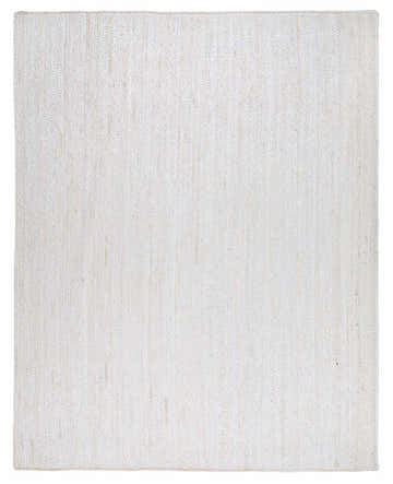 Close-up of a cream and natural jute Pangnir Braided Jute Rug, showcasing its hand-woven texture and neutral color palette. Design-Rectangle
