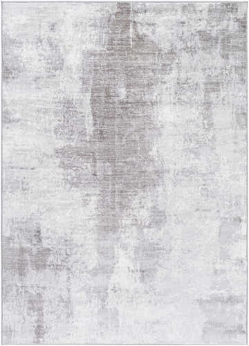 Close-up of the Paulba Area Rug, a contemporary rug in cream, gray, and denim, with a soft, abstract pattern. Design-Rectangle-5373