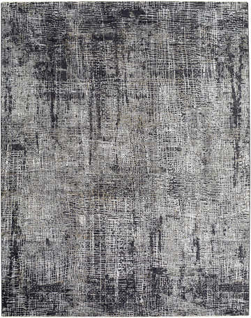Close-up of Axelia Black Area Rug. Southwestern style with black, ivory, medium gray, and tan colors. Machine woven texture. Design-Rectangle-710102