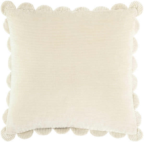 Ludala Ivory Cotton Throw Pillow