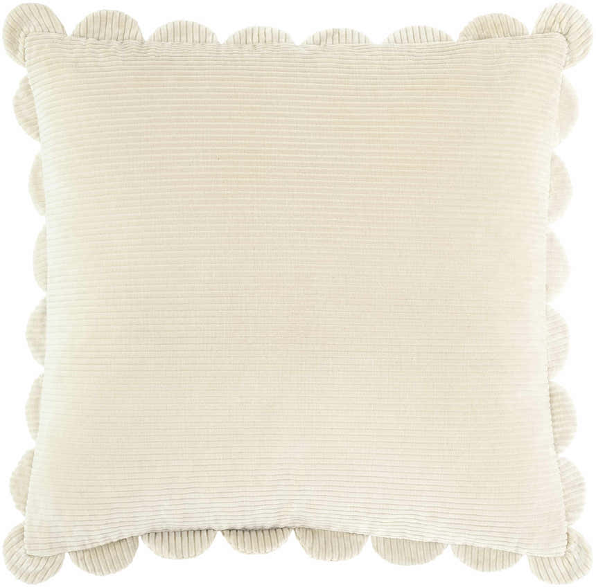Ludala Ivory Cotton Throw Pillow