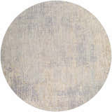 Round Razi Avant Garde rug. Luxe texture in brown, charcoal, sage, gray, and teal tones. Contemporary style. Design-Round-53