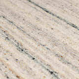 Close-up of the hand-tufted Capote Ivory Area Rug showing wool texture and subtle charcoal, tan, and taupe stripes. Texture