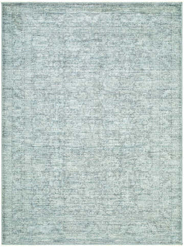 Close-up of Livabliss x Galey Alix Maria Elena II rug. Vintage medallion design in black, cream, and medium gray. Design-Rectangle-53