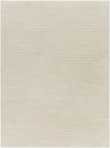 Close-up of the Kini Plush Textured Washable Rug in White Tonal, showing its subtle horizontal line texture. Design-Rectangle-4117