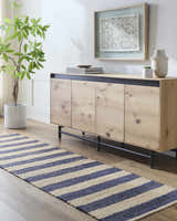 Ilkay Beige & Black Jute Area Rug - Clearance