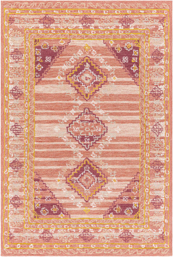 Sample Alena Peach Wool Blend Area Rug - Clearance