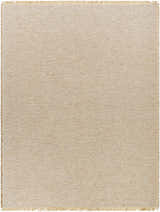 Close-up of the Kimi Machine Woven Becki Owens x LIVABLISS rug. Jute rug in gray, light brown, and tan with a woven texture. Design-Rectangle-71010