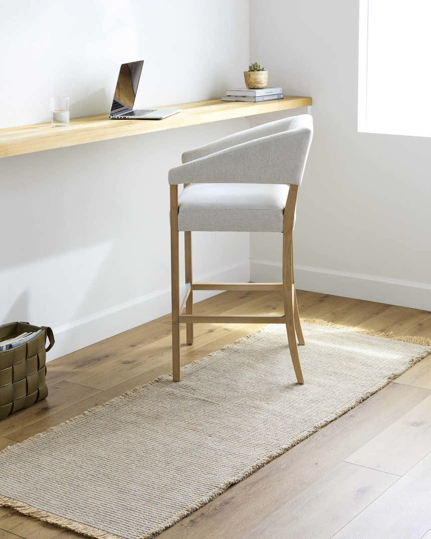 Light brown Kimi Becki Owens x LIVABLISS runner rug in a minimal office space with a desk and chair. Roomscene-Runner