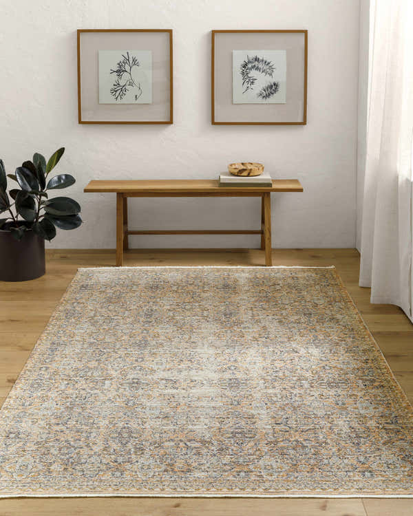 Sample Margaret Beige & Blue Washable Rug - Becki Owens x Livabliss - Clearance