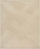 Close-up of the Citro Beige Area Rug, featuring a contemporary geometric maze pattern and hand-tufted wool texture. Design-Rectangle-810