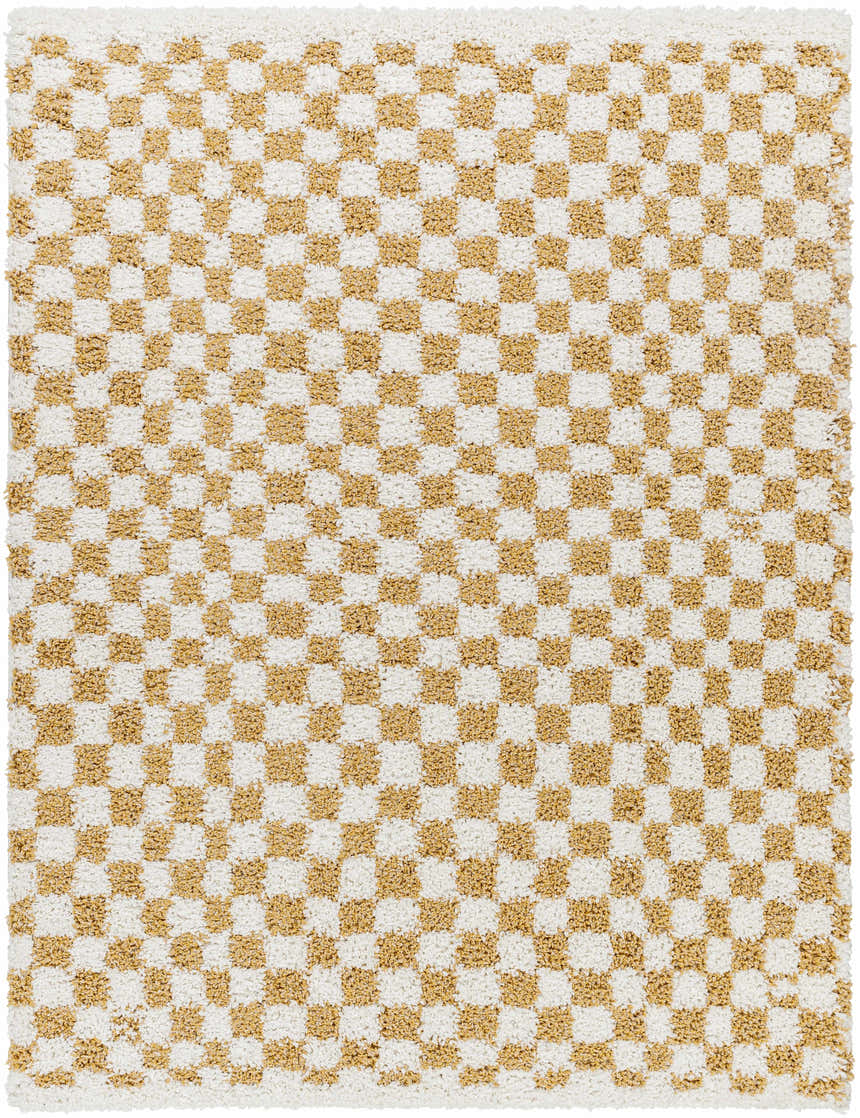 Kieu Mustard & Ivory Checkered Area Rug