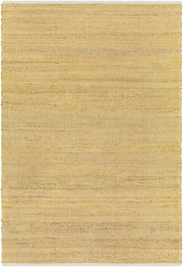 Close-up of the Byrne Tan Area Rug, a hand-woven jute rug with a natural straw color and subtle striped texture. Design-Rectangle-576