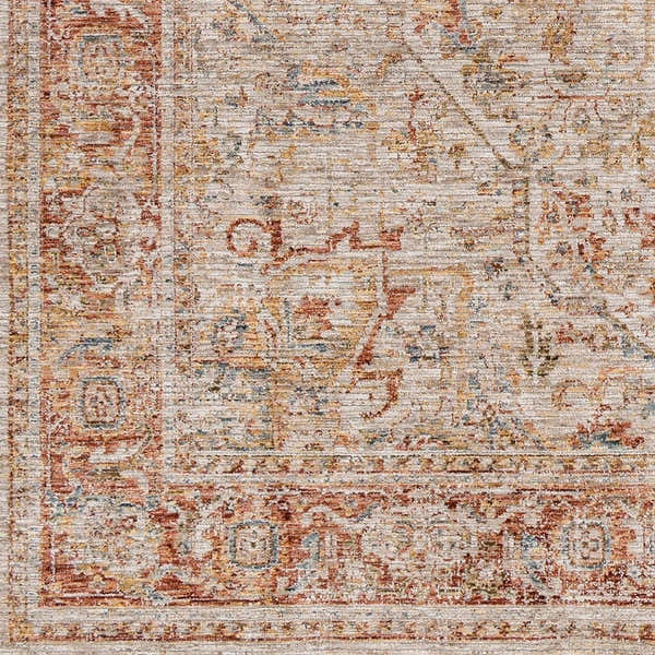Sample Cress Rust Rich Textured Traditional Rug