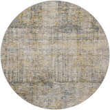 Close-up of the round Osma Rich Textured Traditional Rug, featuring bone, driftwood, multi brown, and taupe colors. Design-Round-67