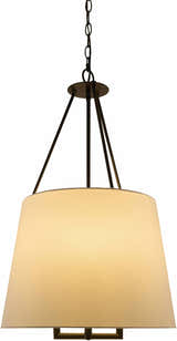 Light Gray Traditional Chandelier with linen details for dining or living rooms