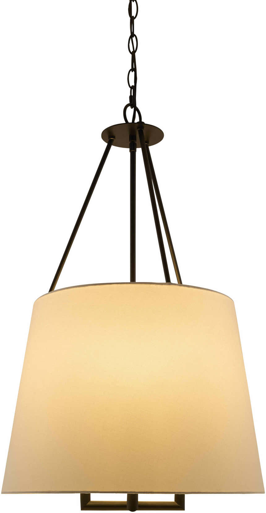 Light Gray Traditional Chandelier with linen details for dining or living rooms