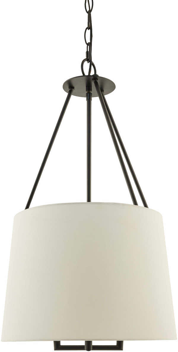Light Gray Traditional Chandelier with linen details for dining or living rooms