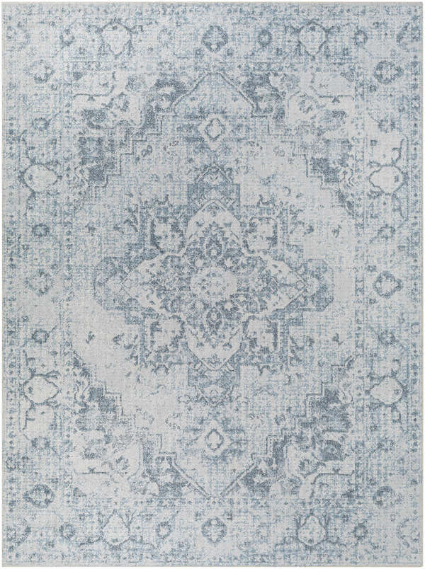 Sample Ankti Aqua Washable Area Rug - Clearance