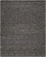 Close-up of the hand-tufted Sevan Black Wool Area Rug, showing its jet black, medium gray, and taupe colors and textured design. Design-Rectangle-810