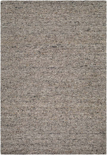 Close-up of the hand-tufted Sevan Taupe Wool Area Rug. Features a textured, neutral taupe design with subtle dark purple and gray accents. Design-Rectangle-537