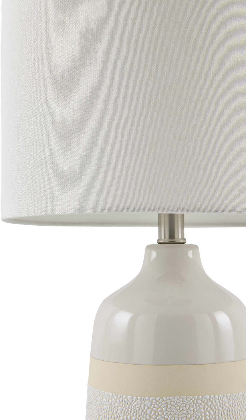 Dark Gray Rustic Table Lamp with global details for bedside or console tables