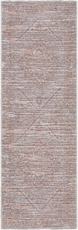 Close-up of the Elisa Area Rug in multi brown. Machine-woven polyester rug with a farmhouse style and subtle horizontal pattern. Design-Runner-2573