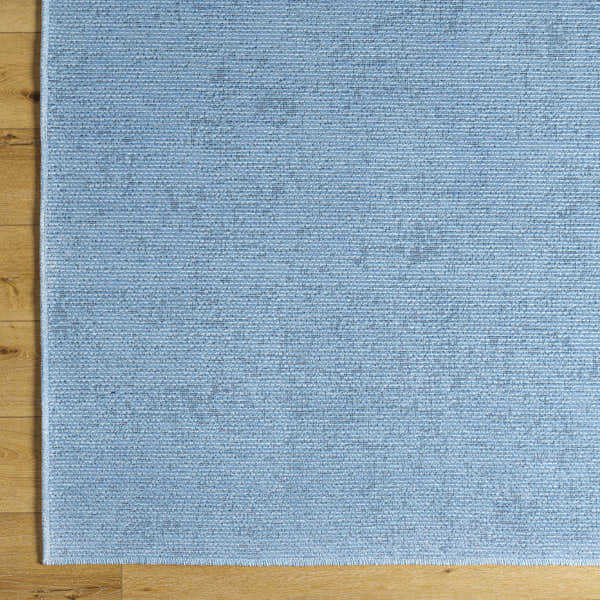 Sample Isako Blue Solid Washable Area Rug - Clearance