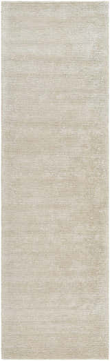 Close-up of the Pirro Premium Wool Blend Rug in ash. Hand-tufted, contemporary style with subtle horizontal texture. Design-Runner-310