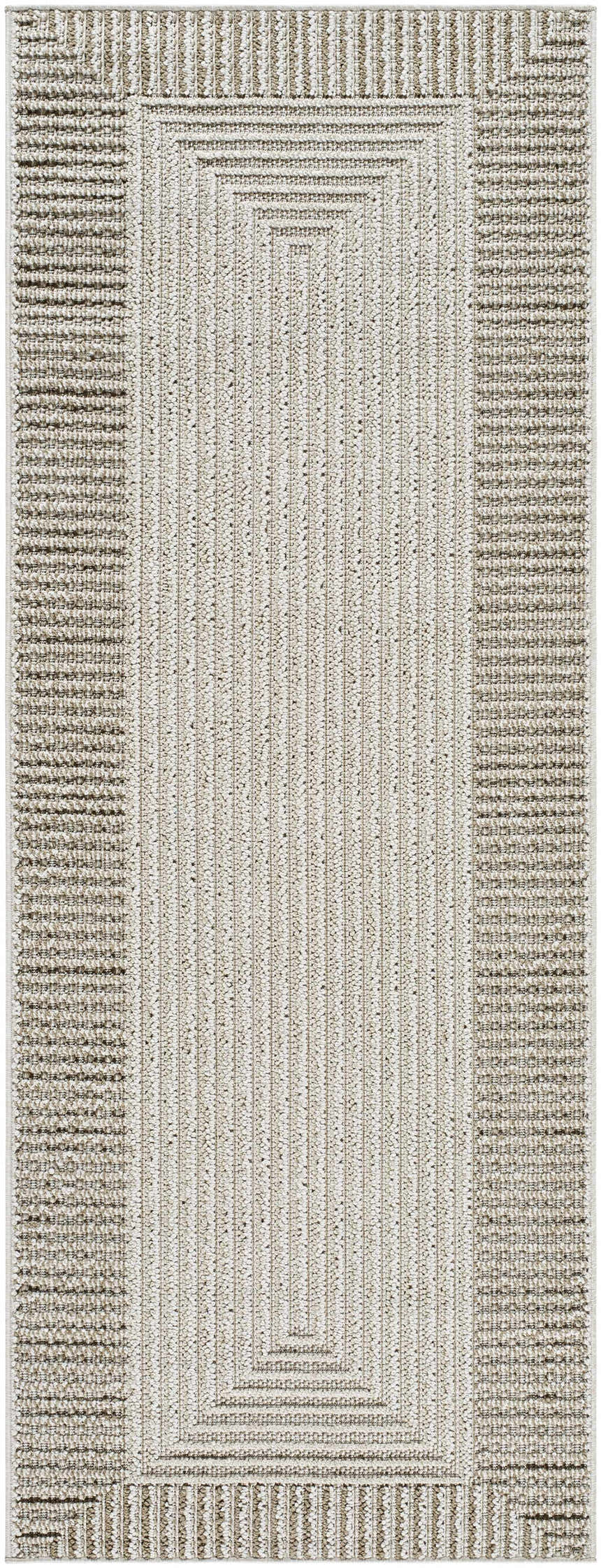 Close-up of the Gurij Area Rug, a contemporary runner with a braided texture in camel, beige, and brown tones. Design-Runner-2773