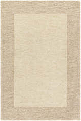 Close-up of the Amadi Area Rug; a hand-tufted, 100% wool rug in pearl and tan with a contemporary style. Design-Rectangle-576