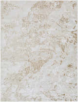 Close-up of the Jaren Tan Area Rug. Beige and cream rug with a subtle, contemporary pattern and soft texture. Design-Rectangle-537