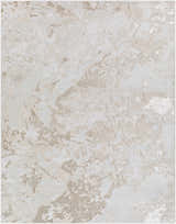 Close-up of the Jaren Tan Area Rug. Contemporary design in beige, cream, mustard, and tan hues. Machine woven texture. Design-Rectangle-71010