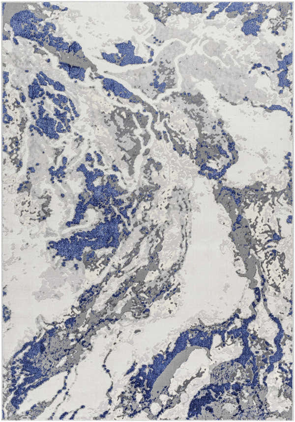 Sample Kaleo Gray & Blue Marble Area Rug - Clearance