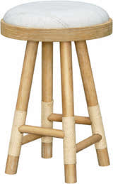 Becki Owens x Livabliss Esmarca Stool with Plaid Upholstery