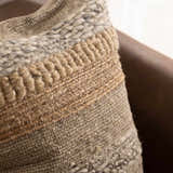 Sevra Seafoam and Ivory Horizontal Stripe Modern Cotton Accent Pillow - Clearance