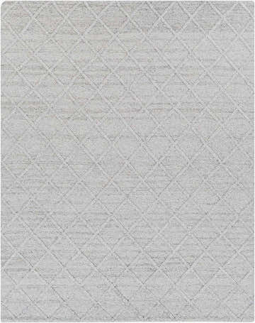 Close-up of the Syosset Area Rug. Charcoal and gray wool rug with a subtle diamond pattern and hand-woven texture. Design-Rectangle