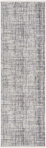 Close-up of the Taysan Area Rug showing a modern, abstract pattern in dark gray, purple, taupe, and mocha. Design-Runner-3270
