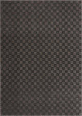Close-up of the Truls 3D Checkered Washable Rug in Black and Gray. Features a textured, checkered pattern. Design-Rectangle-5373