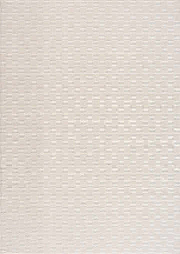 Close-up of Truls 3D Checkered Washable Rug in bone. Beige and cream polyester rug with a subtle checkered pattern. Design-Rectangle-5373