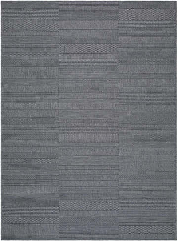 Close-up of the Thana Gray Area Rug. Charcoal and gray rug with a traditional, woven pattern. Design-Rectangle-537