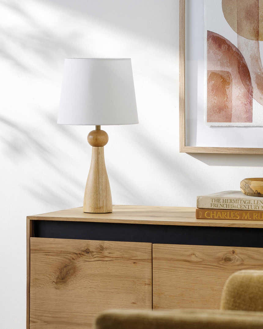 Villamejil Cream Wood Table Lamp