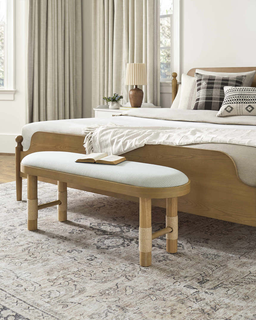 Becki Owens x Livabliss Esmarca Bench with Striped Upholstery