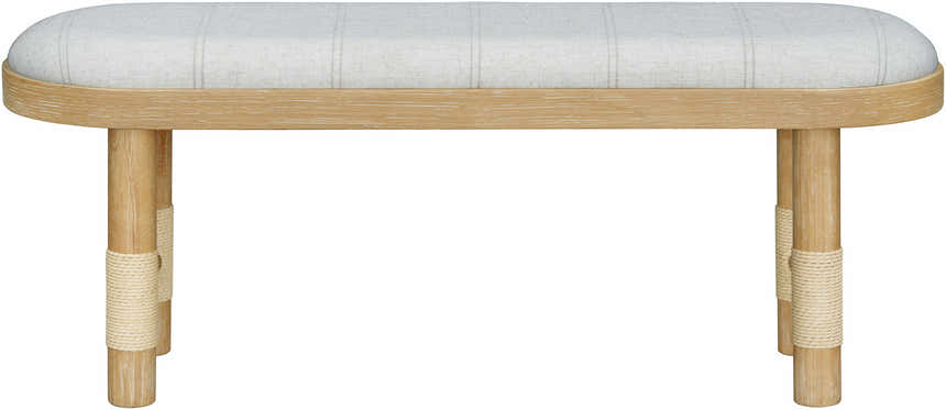 Becki Owens x Livabliss Esmarca Bench with Plaid Upholstery